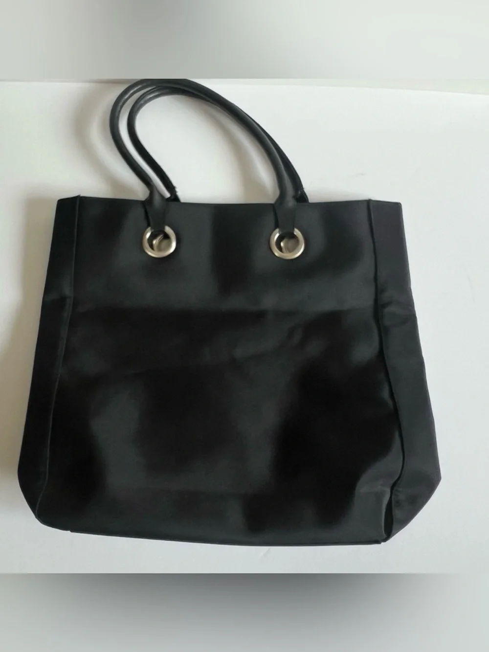 Kenneth Cole Black Nylon Tote with Signature Script, EUC,  12” H x 12”W